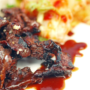 Korean BBQ Beef with Kimchi Fried Rice