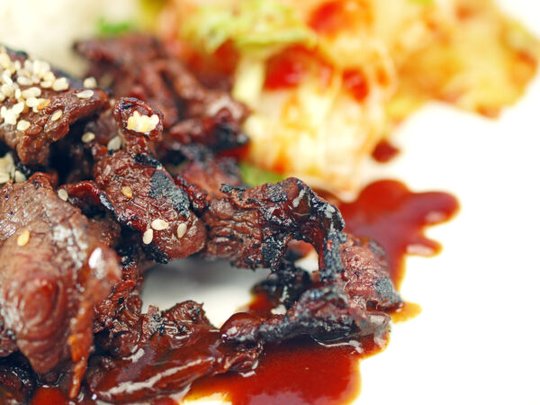 Korean BBQ Beef with Kimchi Fried Rice