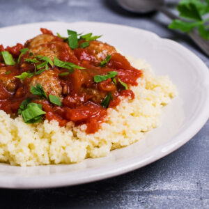 Coconut Harissa Meatballs