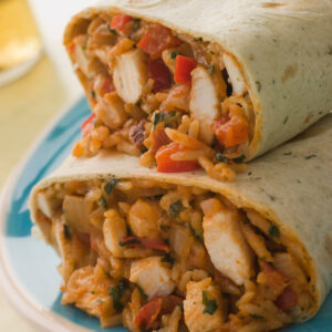 Chicken Carnitas & Rice Burrito
